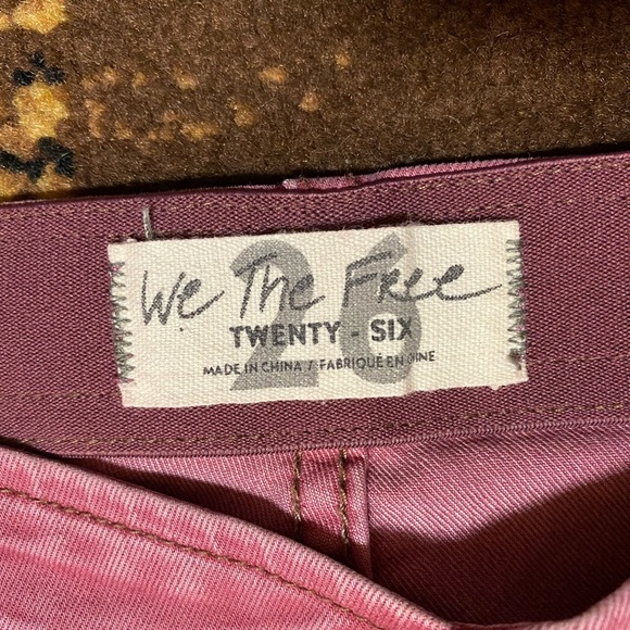 Free People We the Free Juliet Flare Jeans Size 26 Side Zip Pink Stretch Denim - Picture 6 of 15
